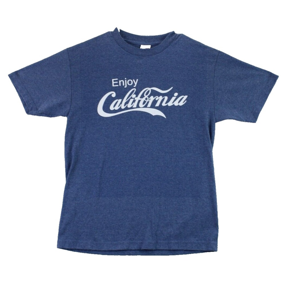 Alstyle Apparel California Graphic T Shirt Mens Size Medium Blue Enjoy